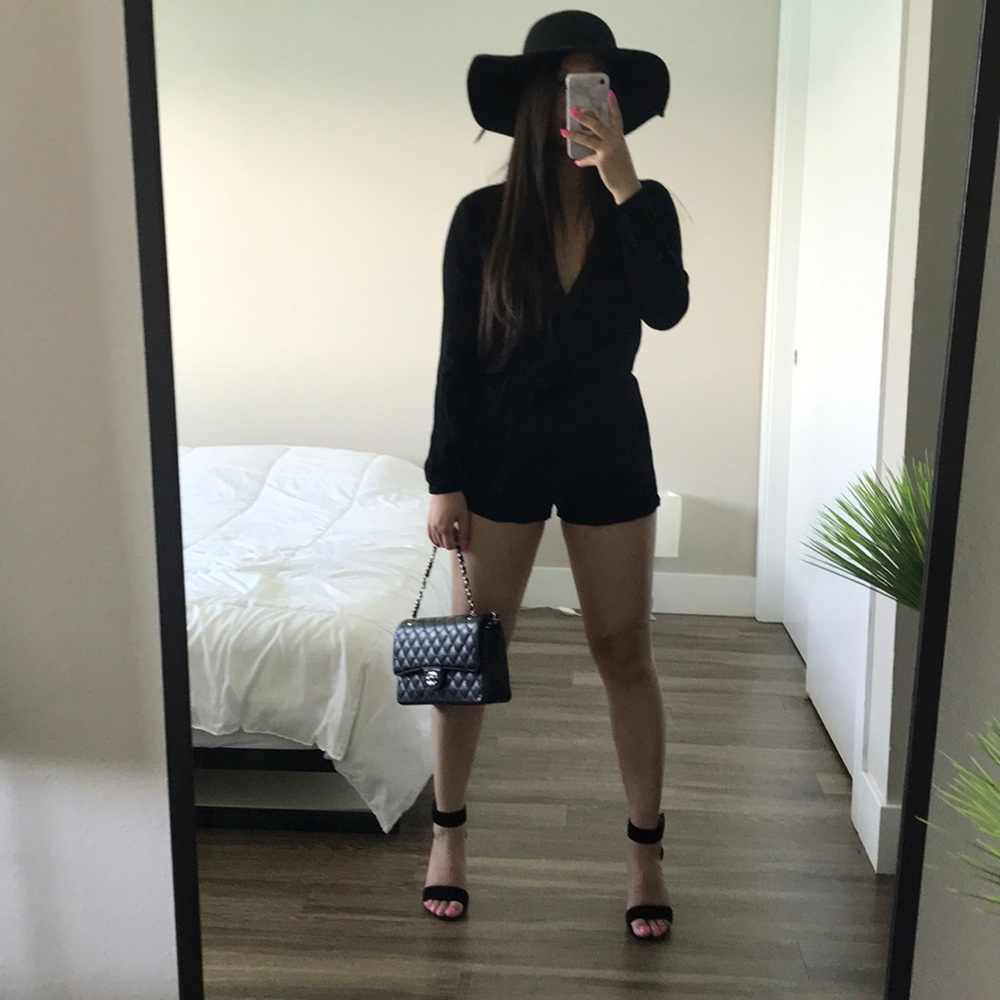 Forever21 Black Longsleeve Romper